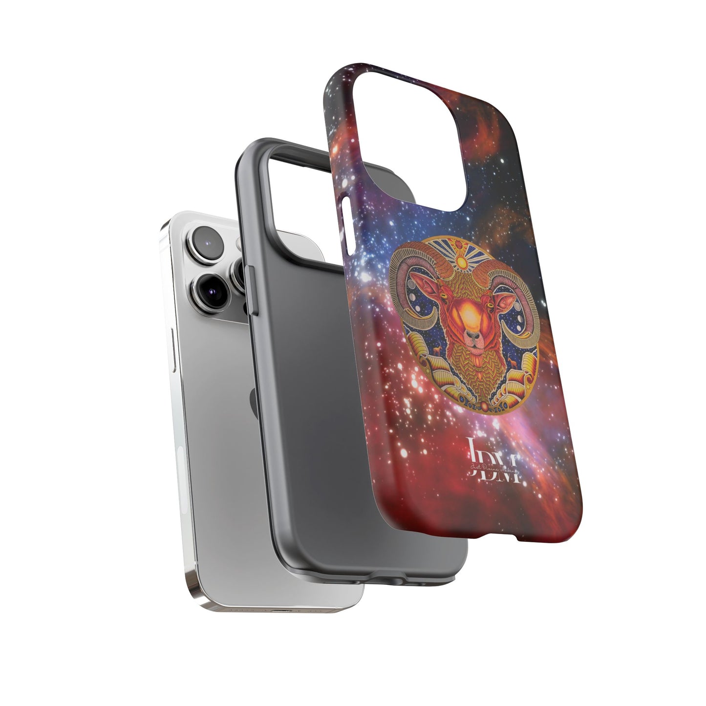 Aries Zodiac Tough Phone Case – Hand-Drawn Celestial Design (Non-AI)