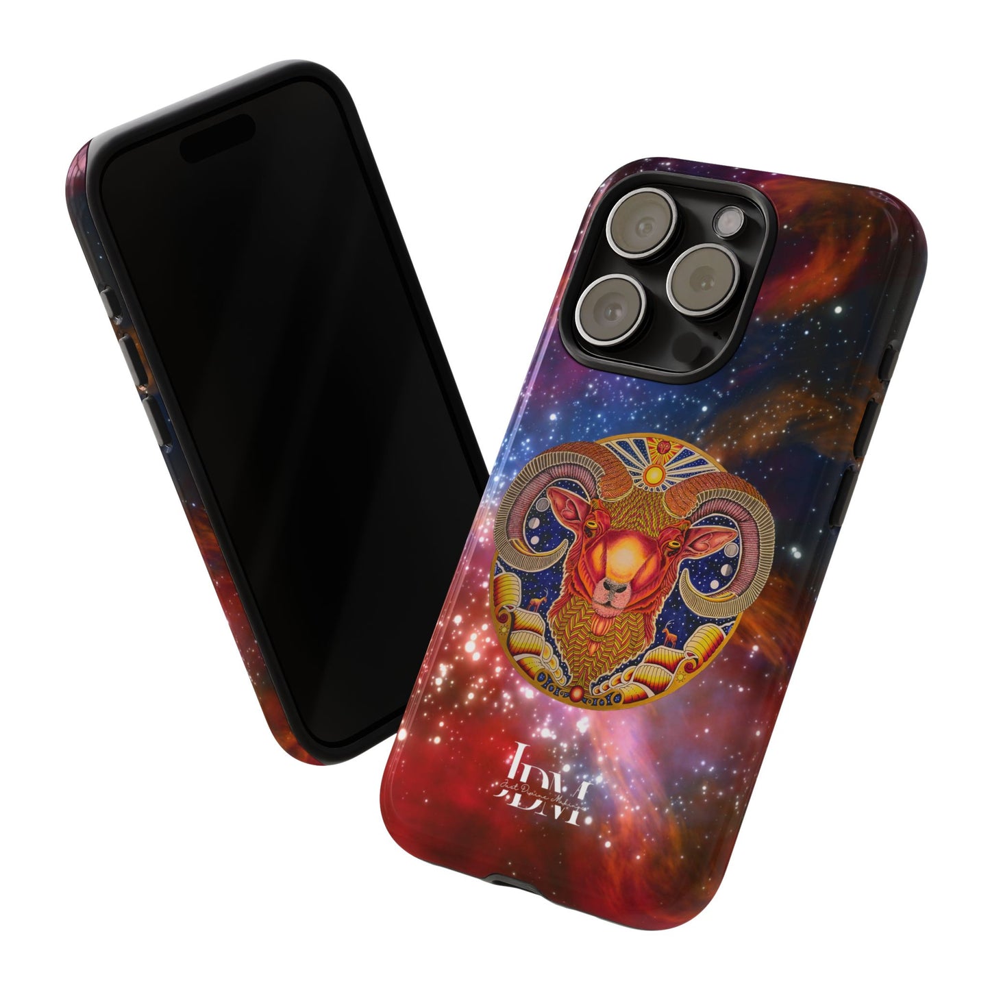 Aries Zodiac Tough Phone Case – Hand-Drawn Celestial Design (Non-AI)