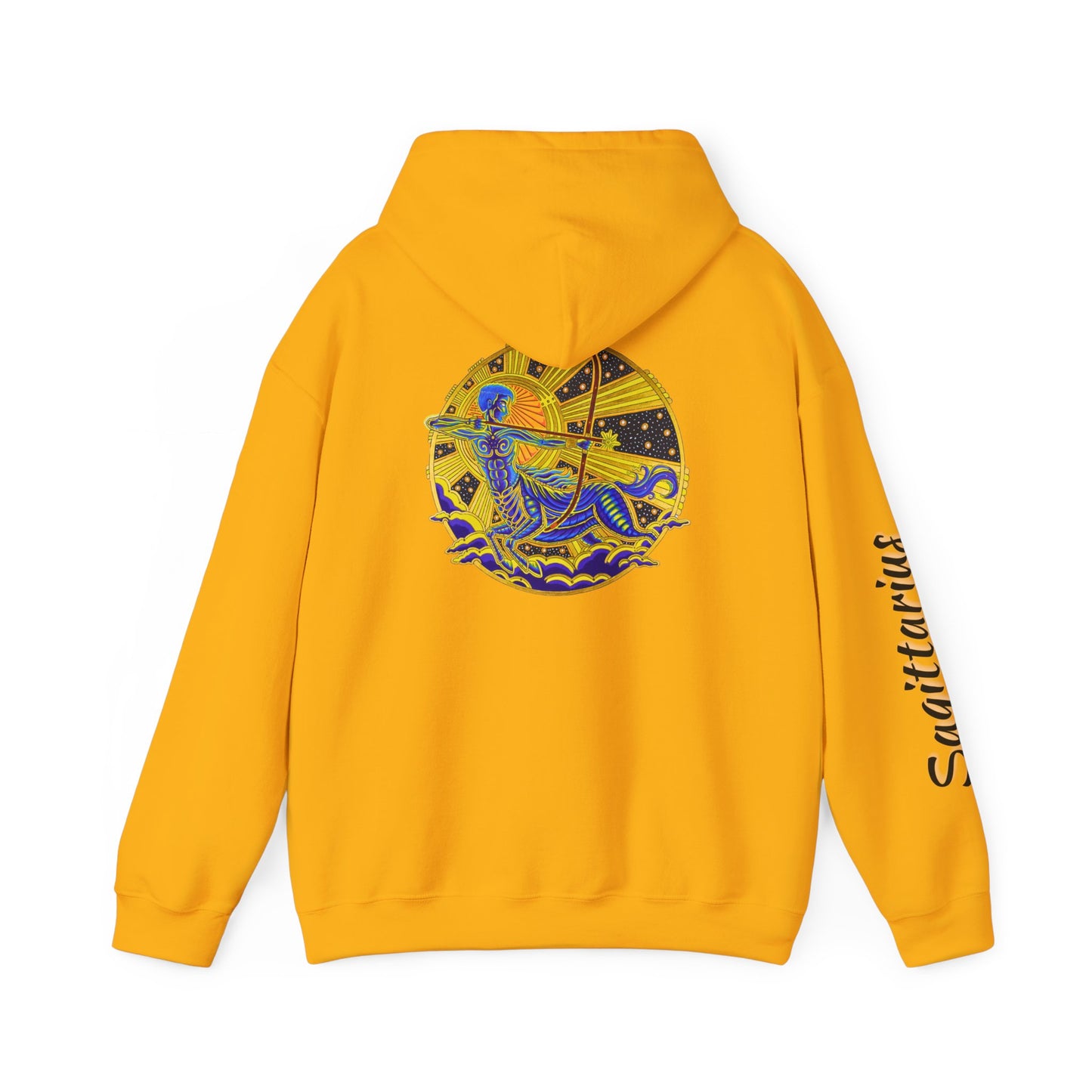 Sagittarius Zodiac Hoodie – Hand-Drawn Celestial Design (Non-AI)