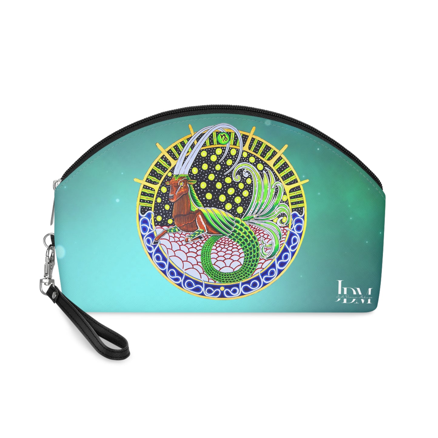 Capricorn Zodiac Makeup Bag – Hand-Drawn Celestial Design (Non-AI)