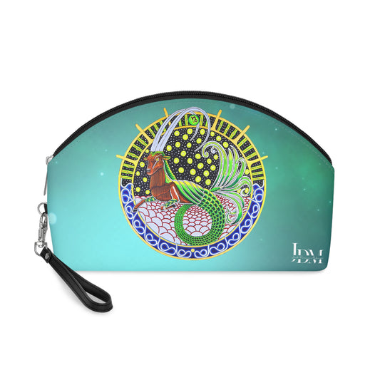 Capricorn Zodiac Makeup Bag – Hand-Drawn Celestial Design (Non-AI)