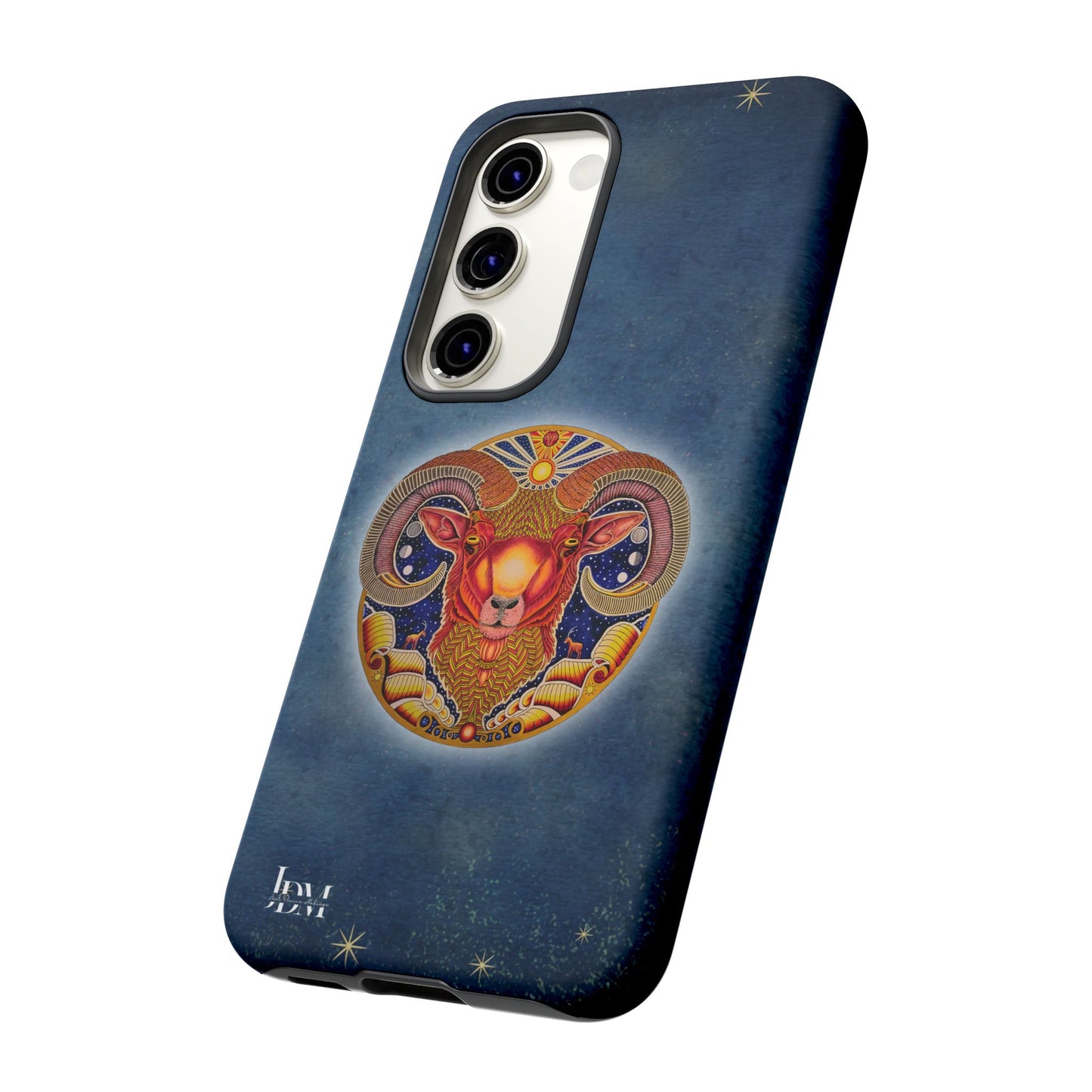 Aries Zodiac Phone Case - Hand-Drawn Celestial Design (Non-AI)