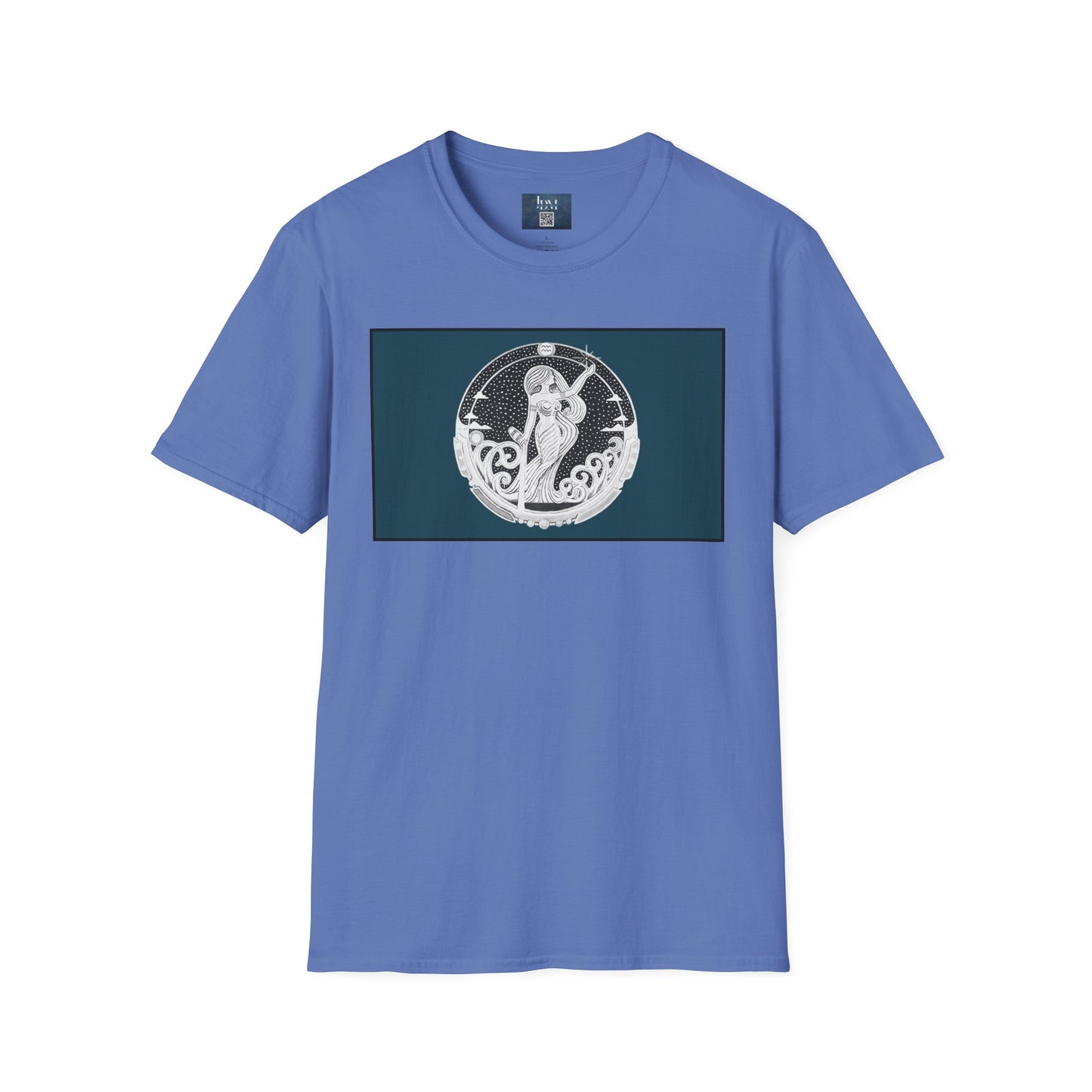 Aquarius Zodiac Crew Neck T-Shirt – Hand-Drawn Celestial Design (Non-AI) Universal