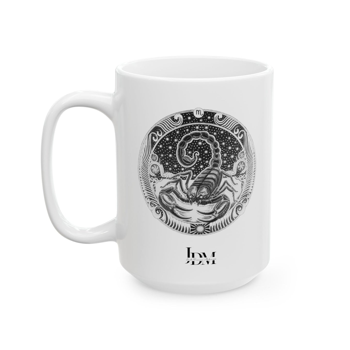 Scorpio Zodiac Mug – Hand-Drawn Celestial Design (Non-AI) Universal