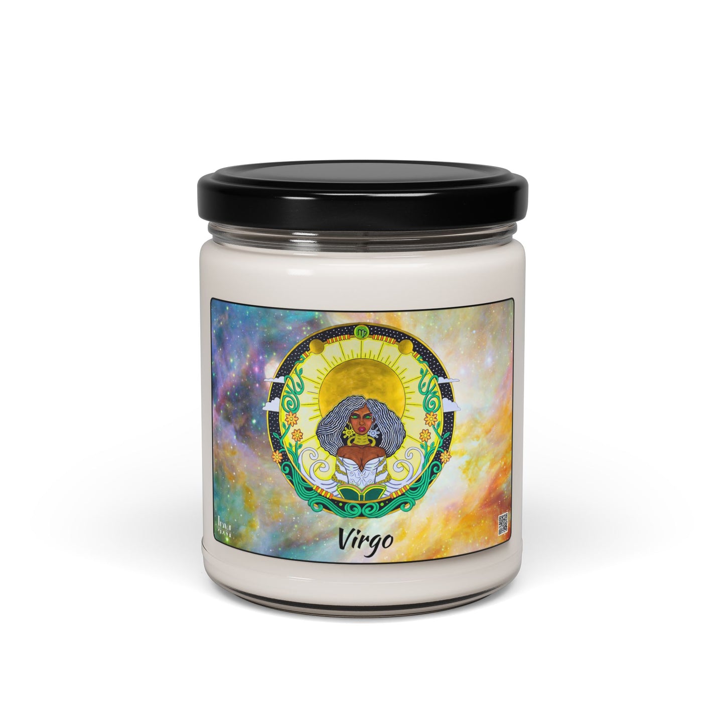 Virgo Zodiac Soy Candle – Hand-Drawn Celestial Design (Non-AI)