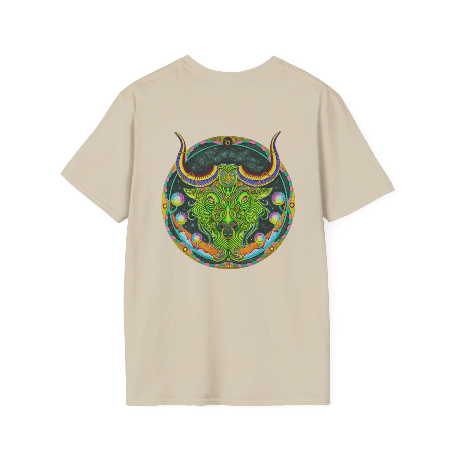 Taurus Zodiac Softstyle  T-Shirt - Hand-Drawn Celestial Design (Non-AI)