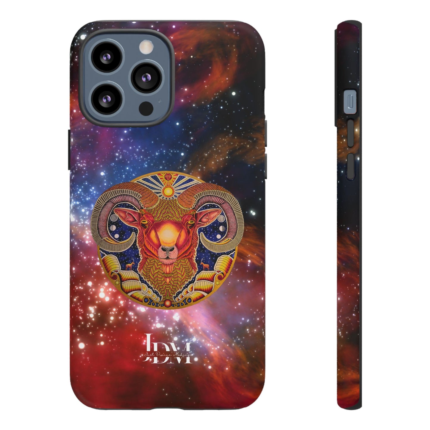 Aries Zodiac Tough Phone Case – Hand-Drawn Celestial Design (Non-AI)