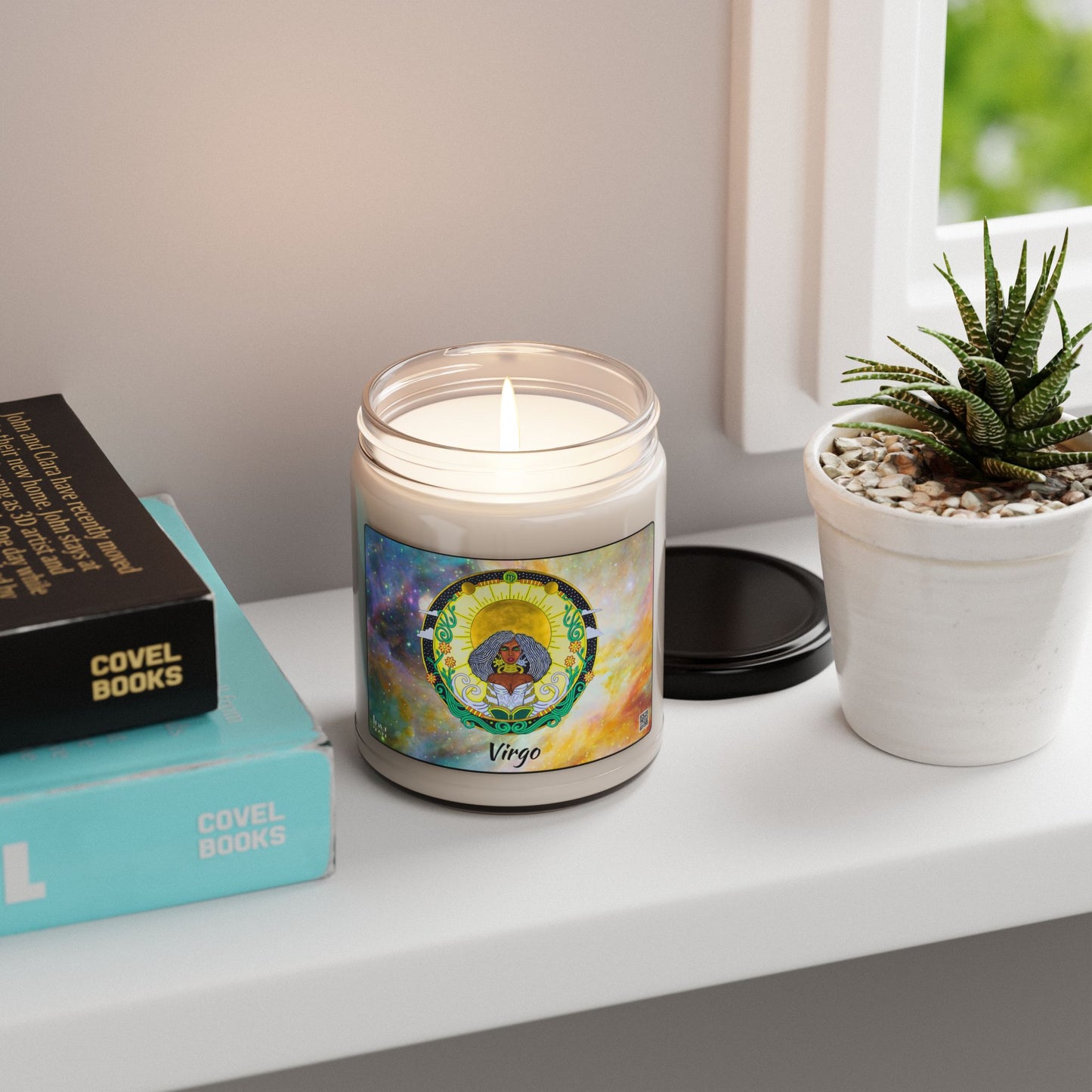 Virgo Zodiac Soy Candle – Hand-Drawn Celestial Design (Non-AI)