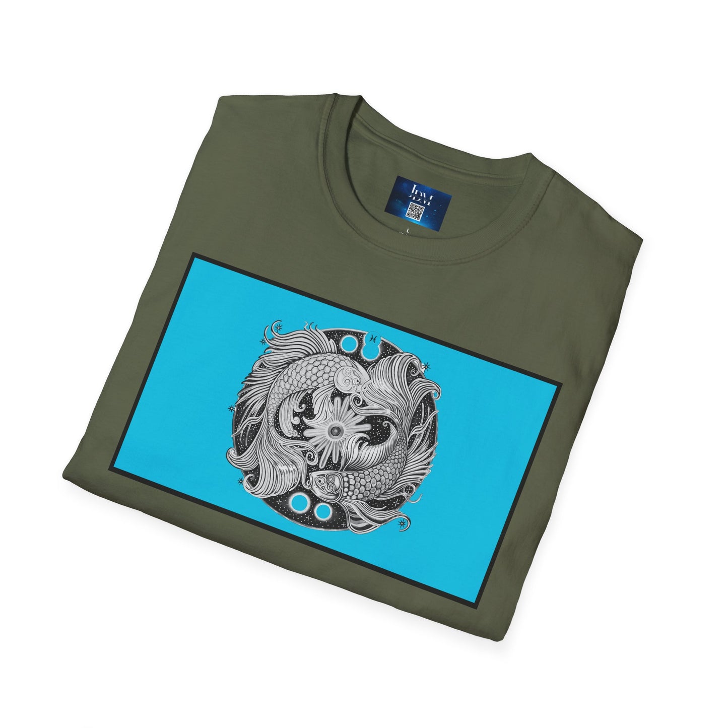 Pisces Zodiac SoftStyle T-Shirt - Hand-Drawn Celestial Design (Non-AI)  Universal