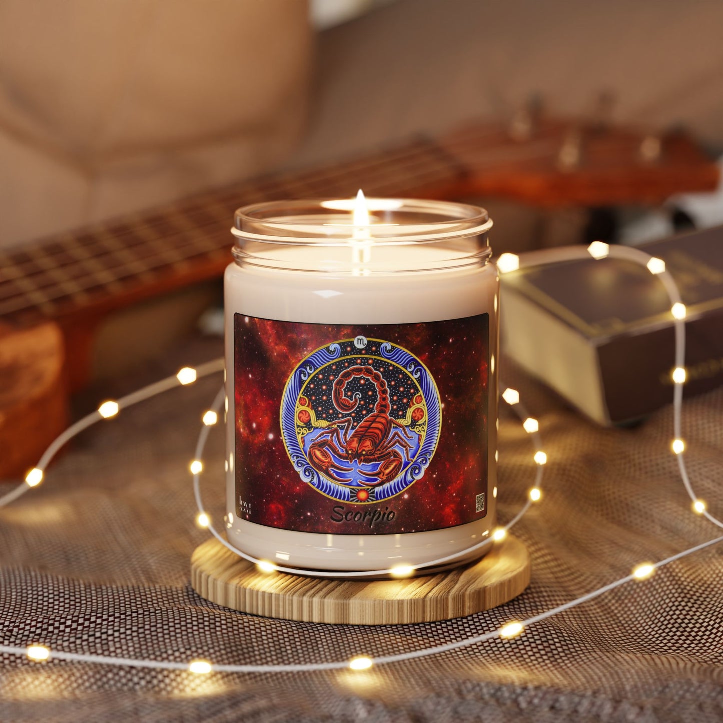 Scorpio Zodiac Soy Candle – Hand-Drawn Celestial Design (Non-AI)