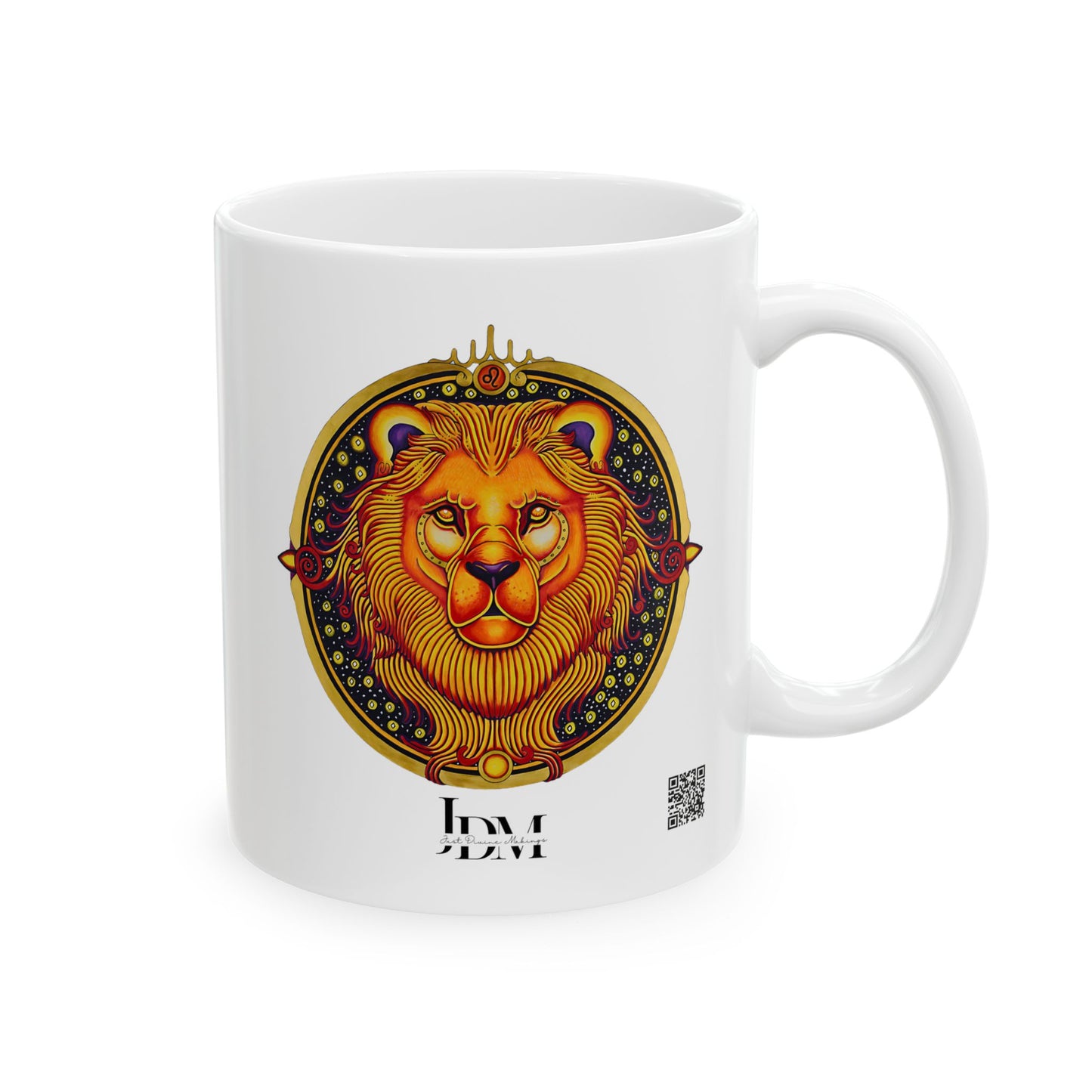 Leo Zodiac Mug – Hand-Drawn Celestial Design (Non-AI)