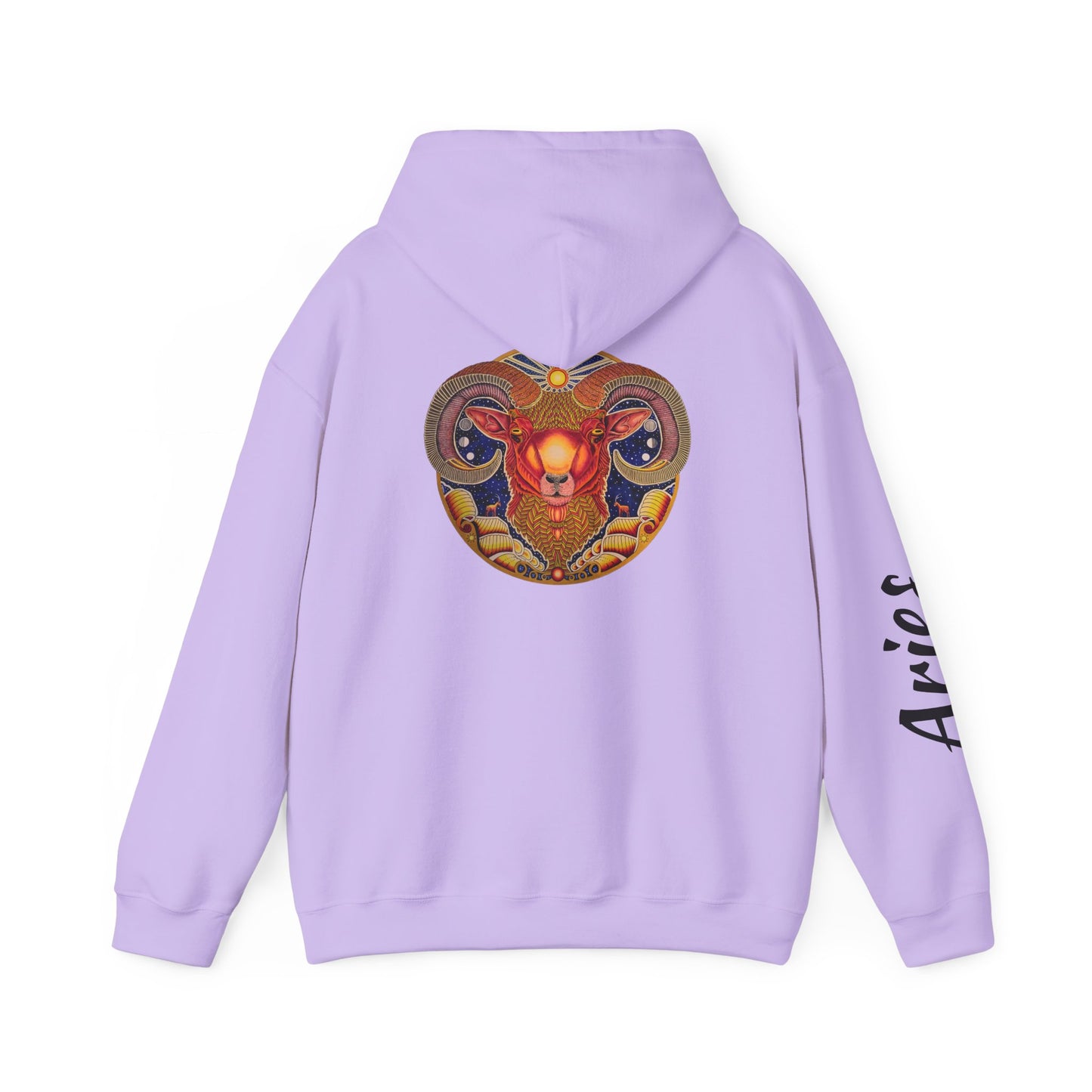 Aries Zodiac Hoodie - Hand-Drawn Celestial Design (Non-AI)