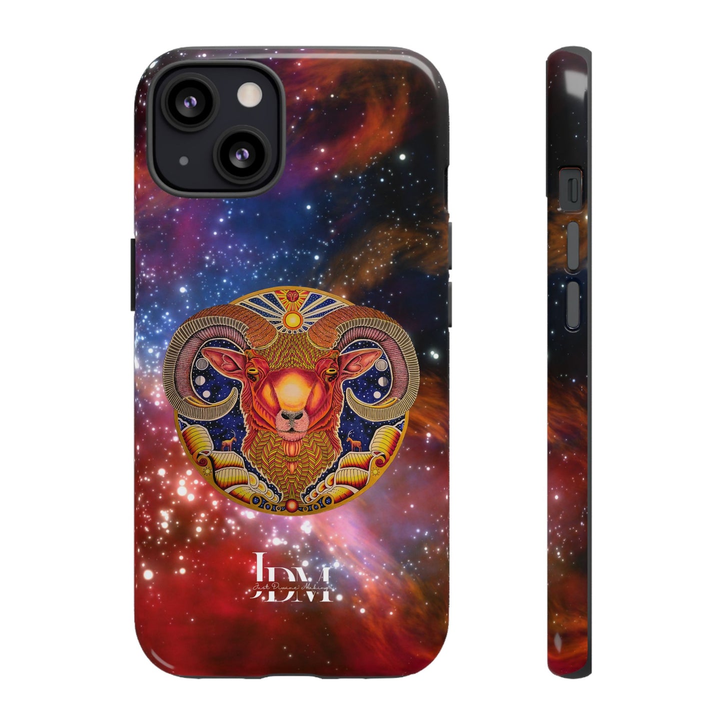Aries Zodiac Tough Phone Case – Hand-Drawn Celestial Design (Non-AI)