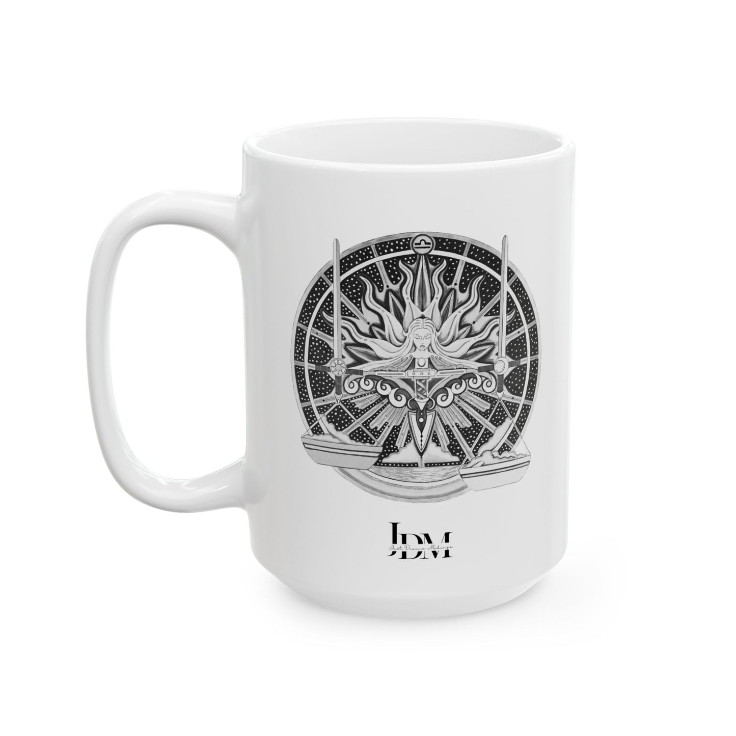 Libra Zodiac Mug – Hand-Drawn Celestial Design (Non-AI) Universal