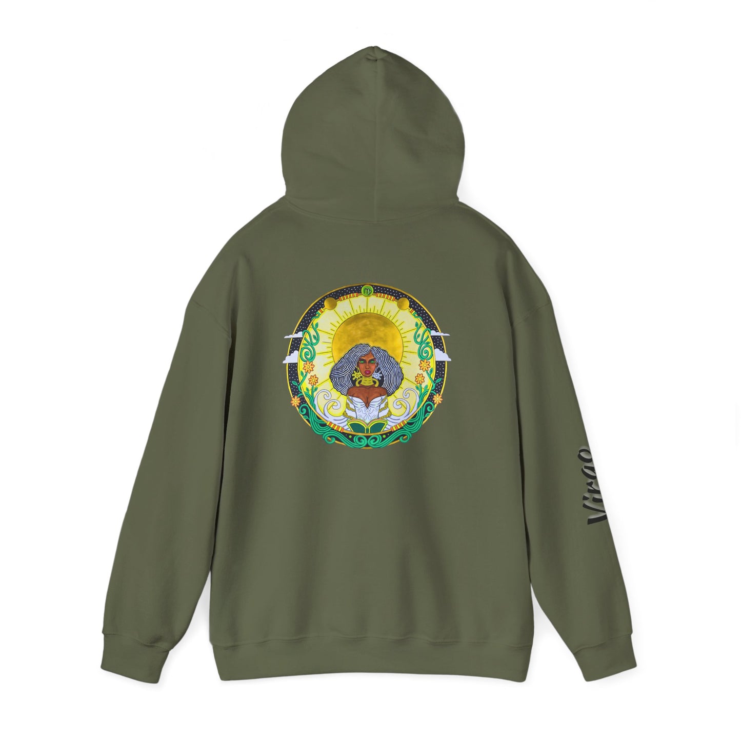 Virgo Zodiac Hoodie – Hand-Drawn Celestial Design (Non-AI)