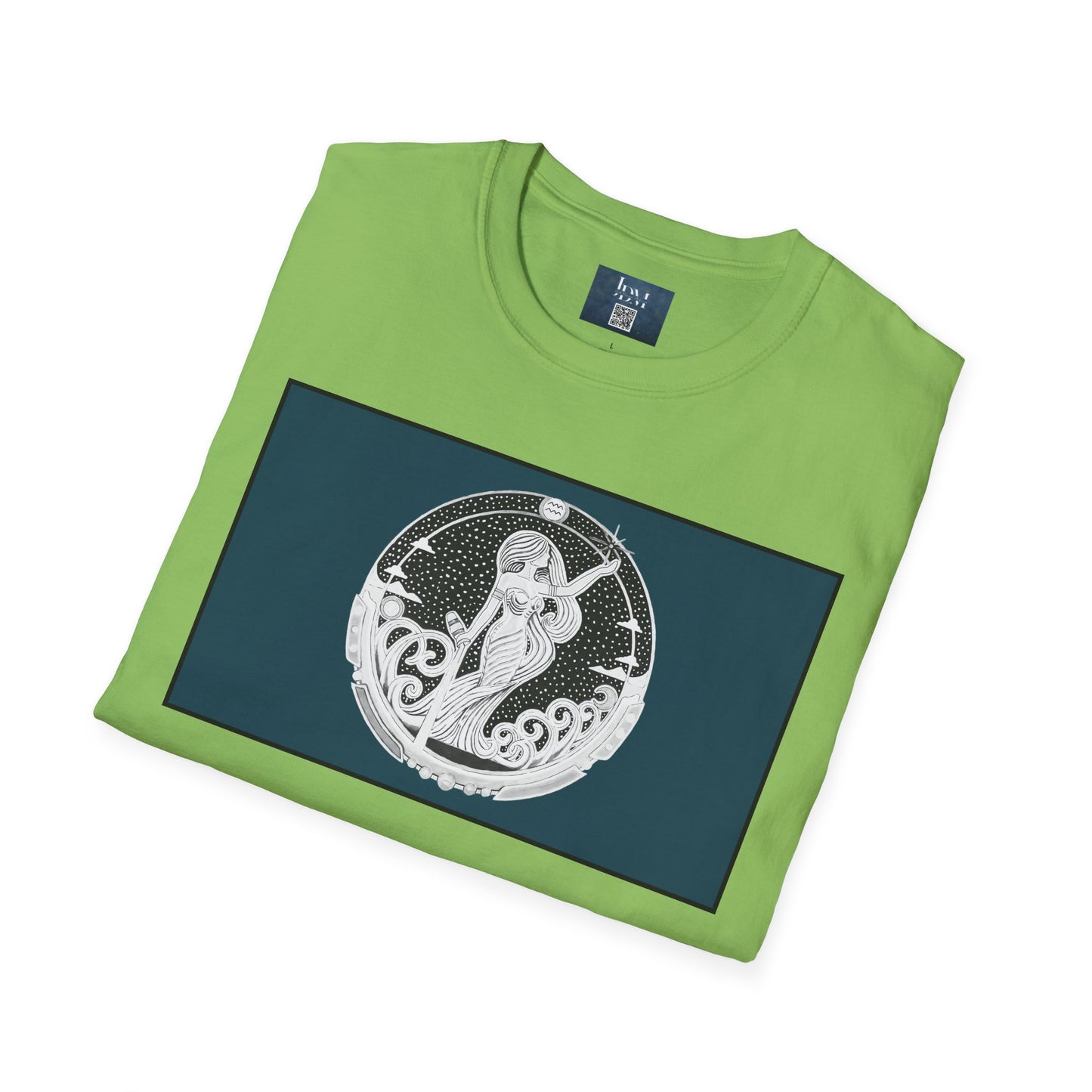 Aquarius Zodiac Crew Neck T-Shirt – Hand-Drawn Celestial Design (Non-AI) Universal