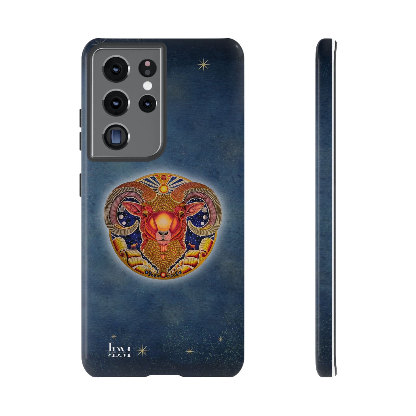 Aries Zodiac Phone Case - Hand-Drawn Celestial Design (Non-AI)