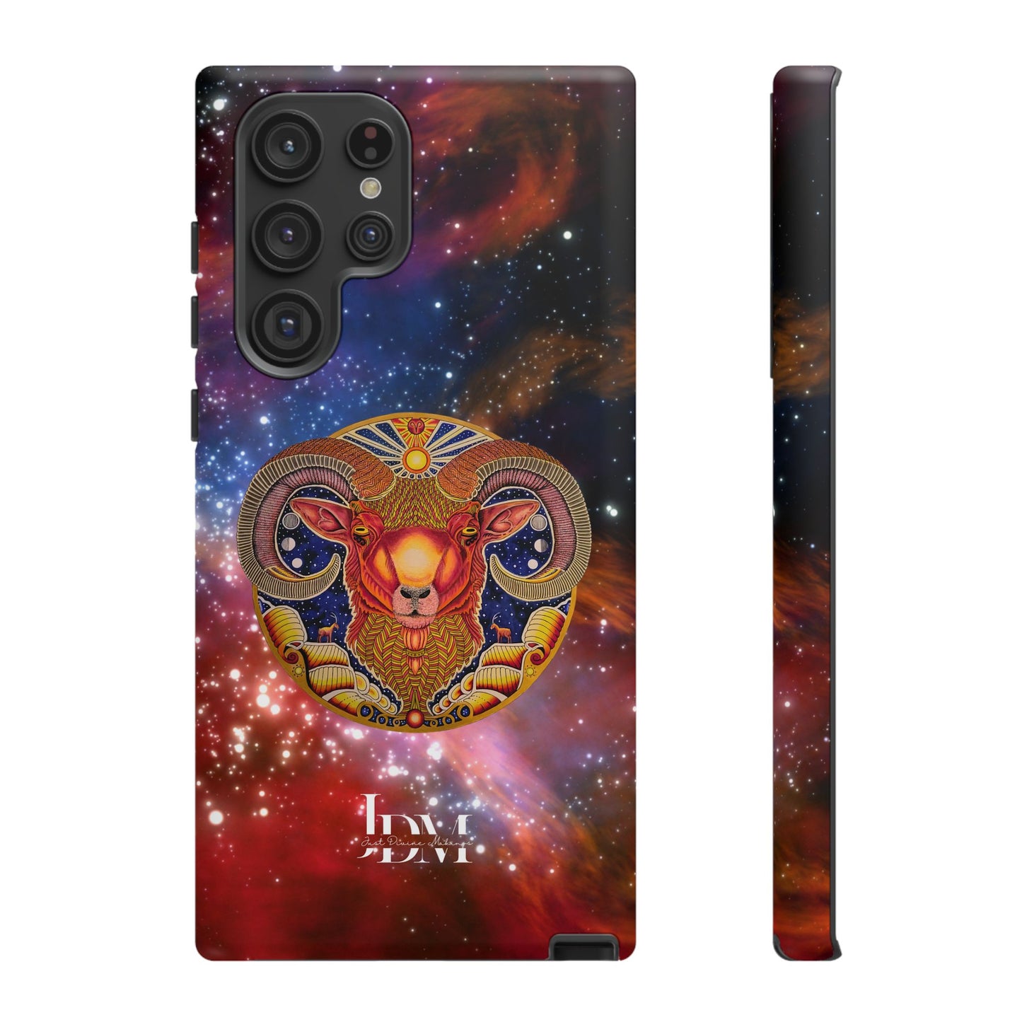 Aries Zodiac Tough Phone Case – Hand-Drawn Celestial Design (Non-AI)