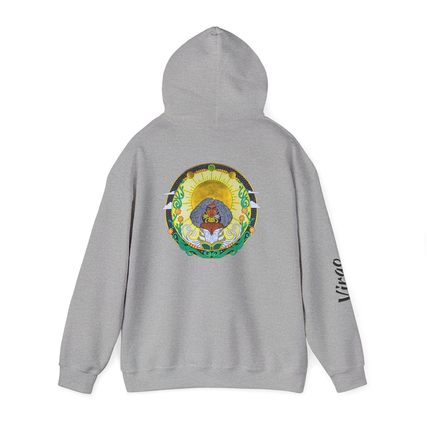 Virgo Zodiac Hoodie – Hand-Drawn Celestial Design (Non-AI)