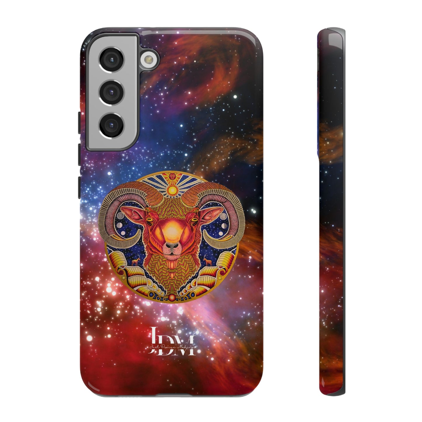 Aries Zodiac Tough Phone Case – Hand-Drawn Celestial Design (Non-AI)