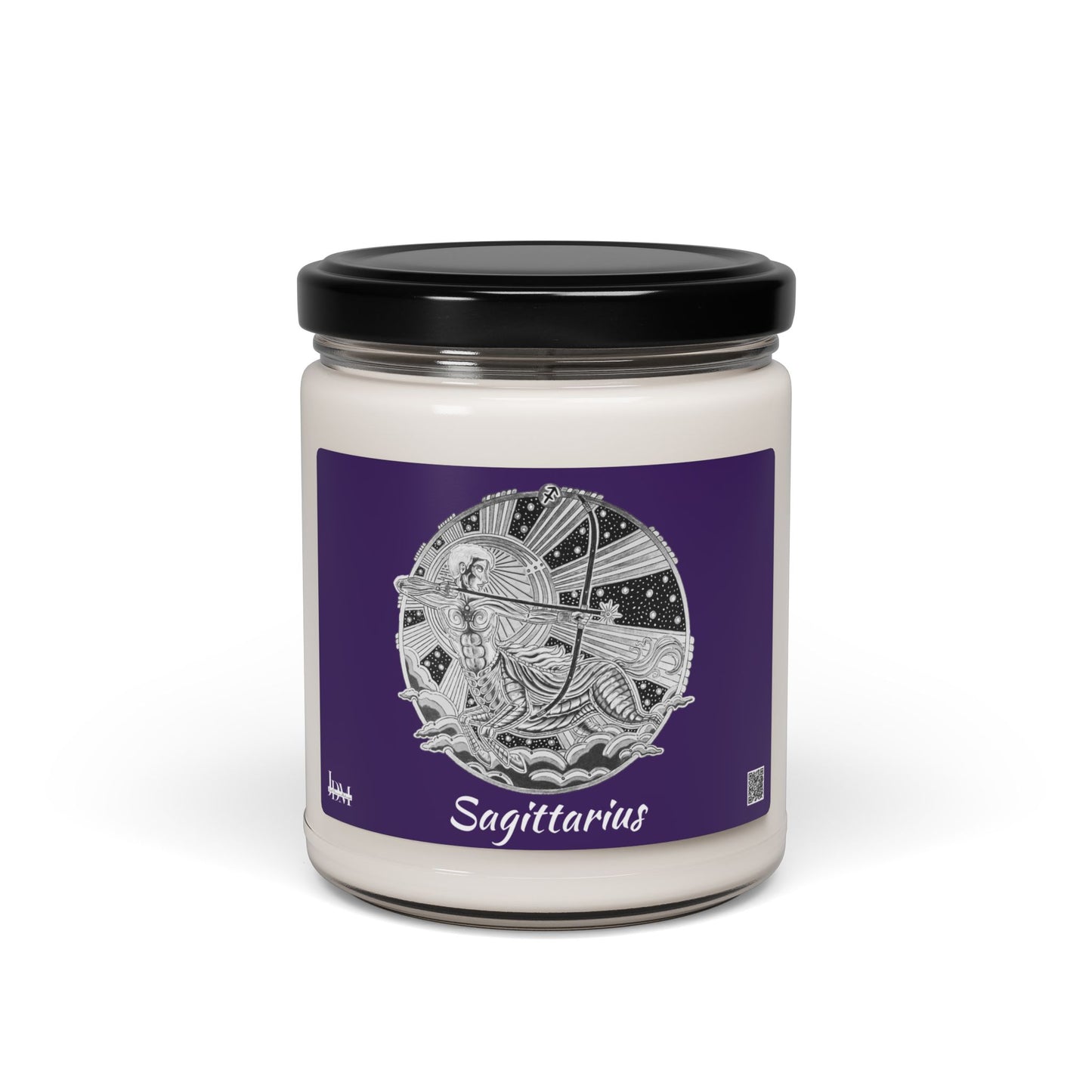 Hand-Drawn Aries Sagittarius Soy Candle | Astrology Horoscope | Celestial Scented Vegan Candle | Fire Sign Birthday Gift | Non-AI Original Art | Universal Decor