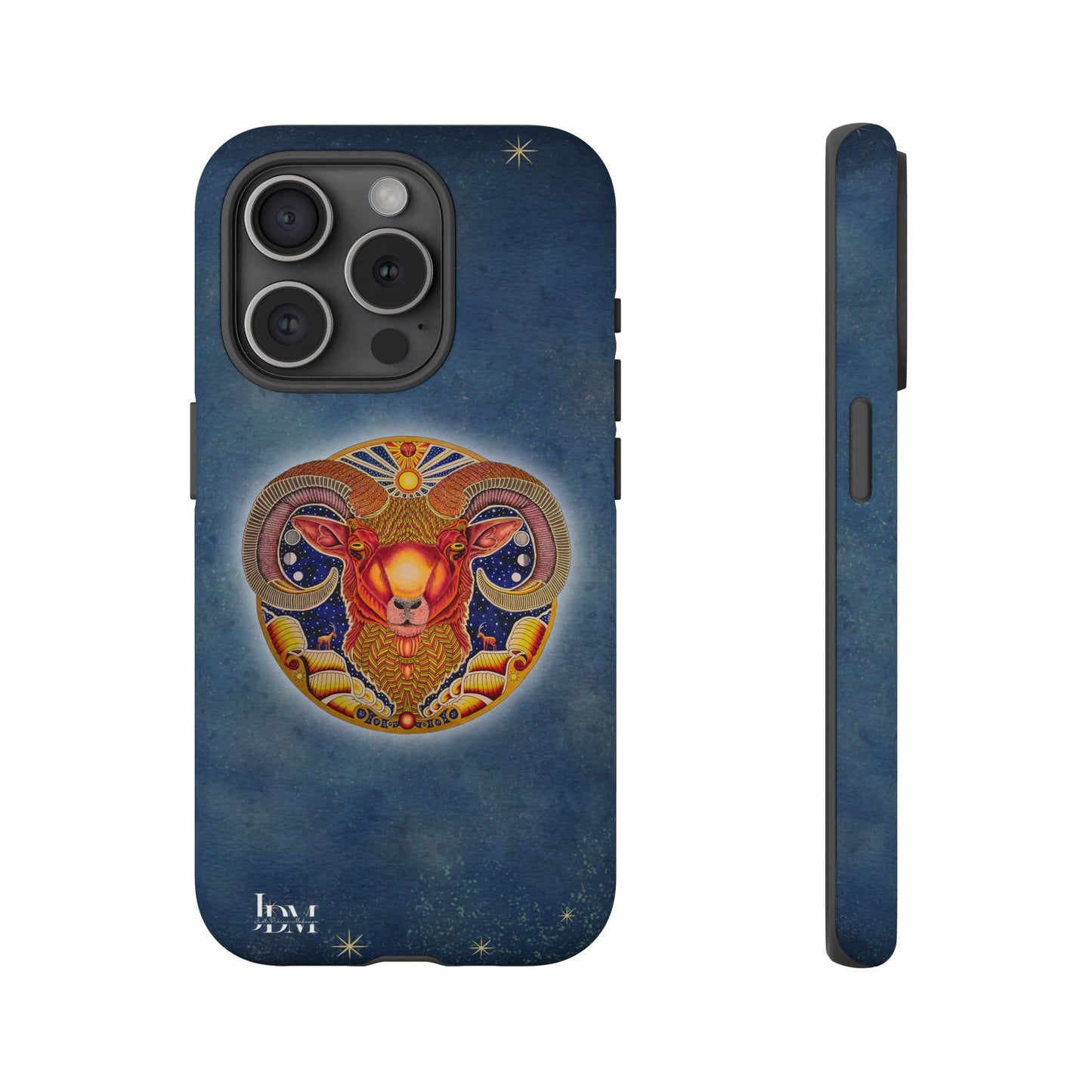 Aries Zodiac Phone Case - Hand-Drawn Celestial Design (Non-AI)