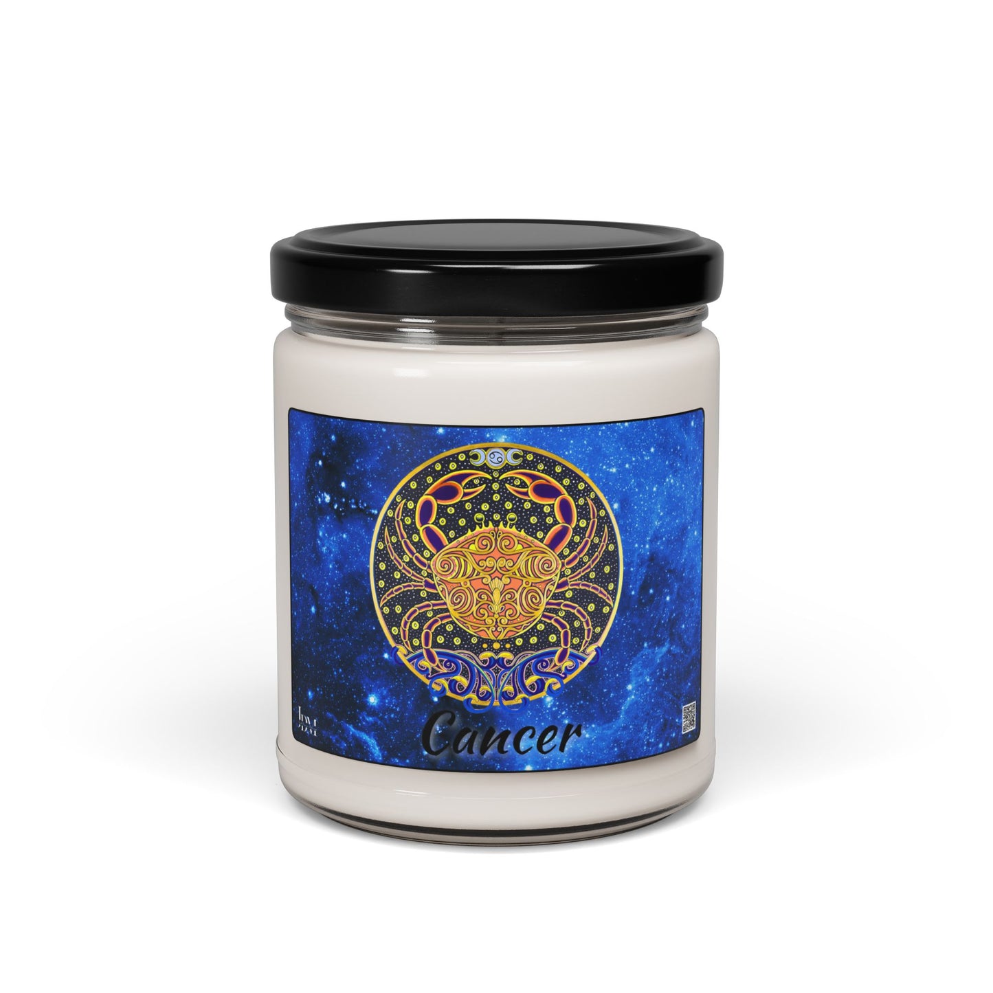 Cancer Zodiac Soy Candle – Hand-Drawn Celestial Design (Non-AI)