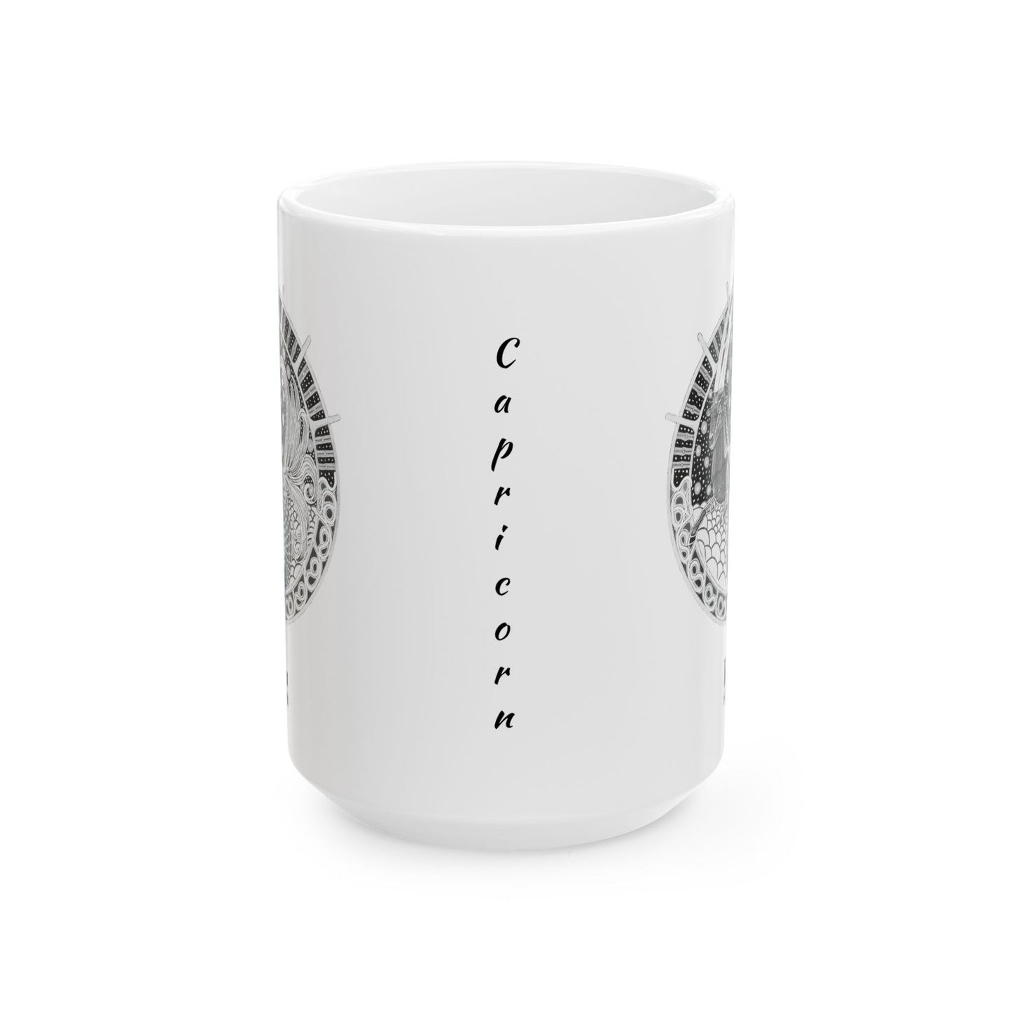 Capricorn Zodiac Mug – Hand-Drawn Celestial Design (Non-AI) Universal