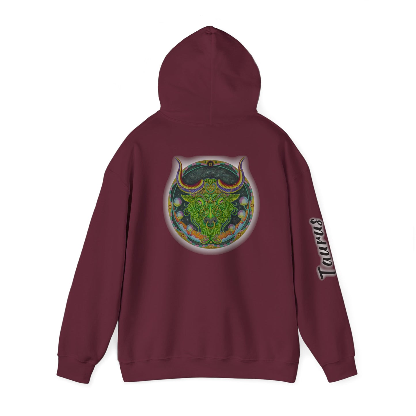 Taurus Zodiac Hoodie - Hand-Drawn Celestial Design (Non-AI)