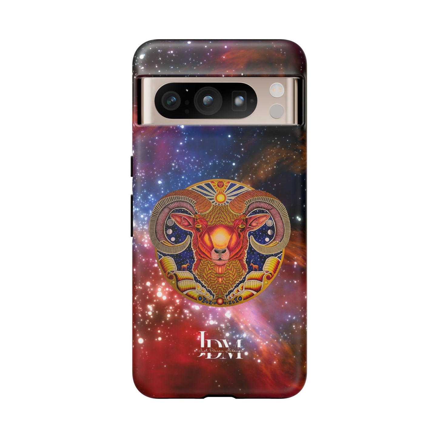 Aries Zodiac Tough Phone Case – Hand-Drawn Celestial Design (Non-AI)