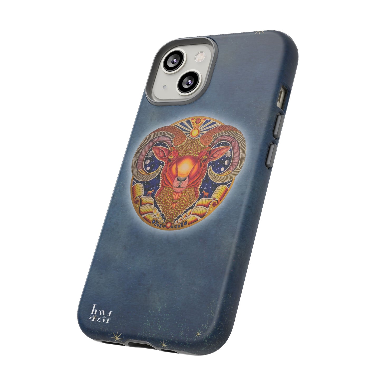 Aries Zodiac Phone Case - Hand-Drawn Celestial Design (Non-AI)