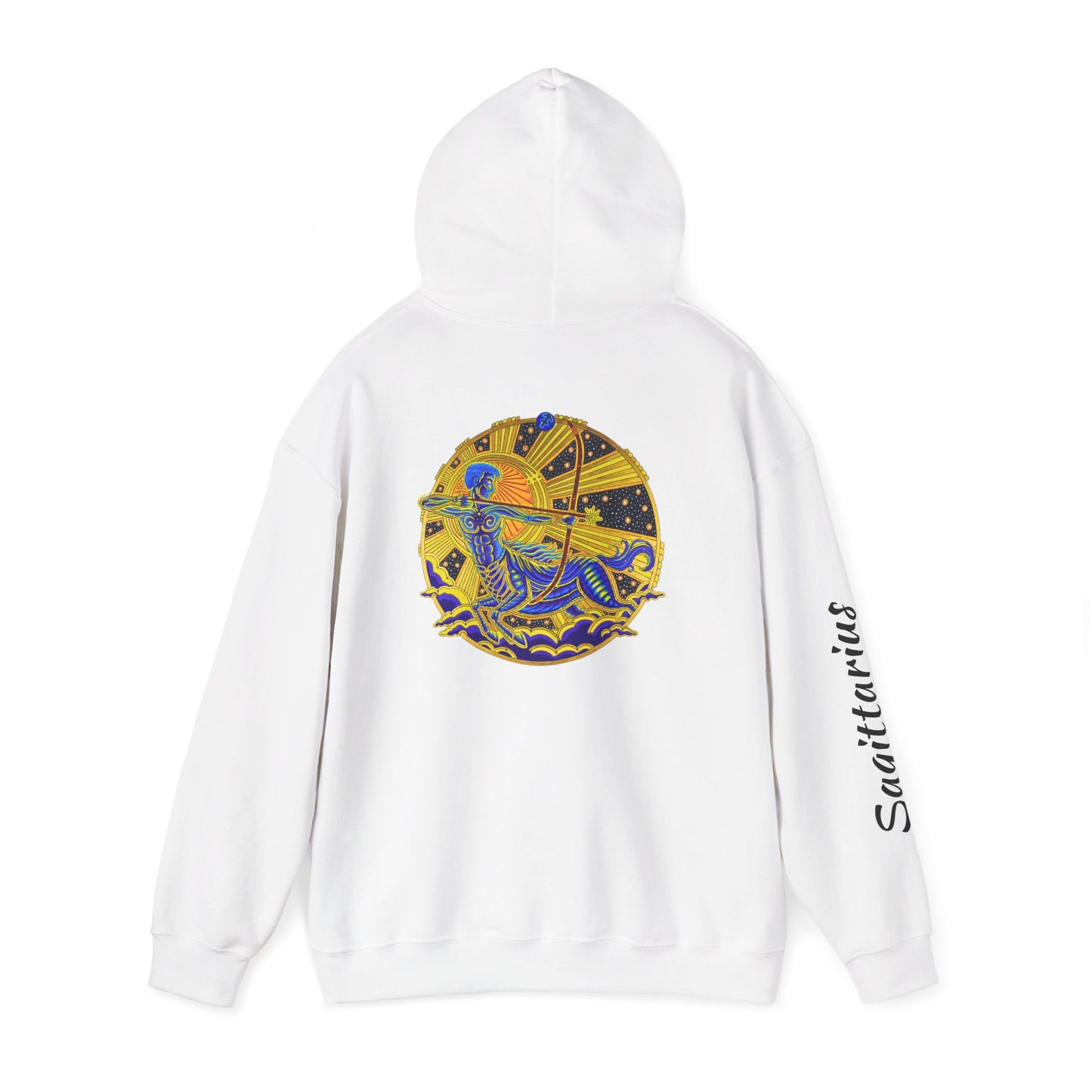 Sagittarius Zodiac Hoodie – Hand-Drawn Celestial Design (Non-AI)