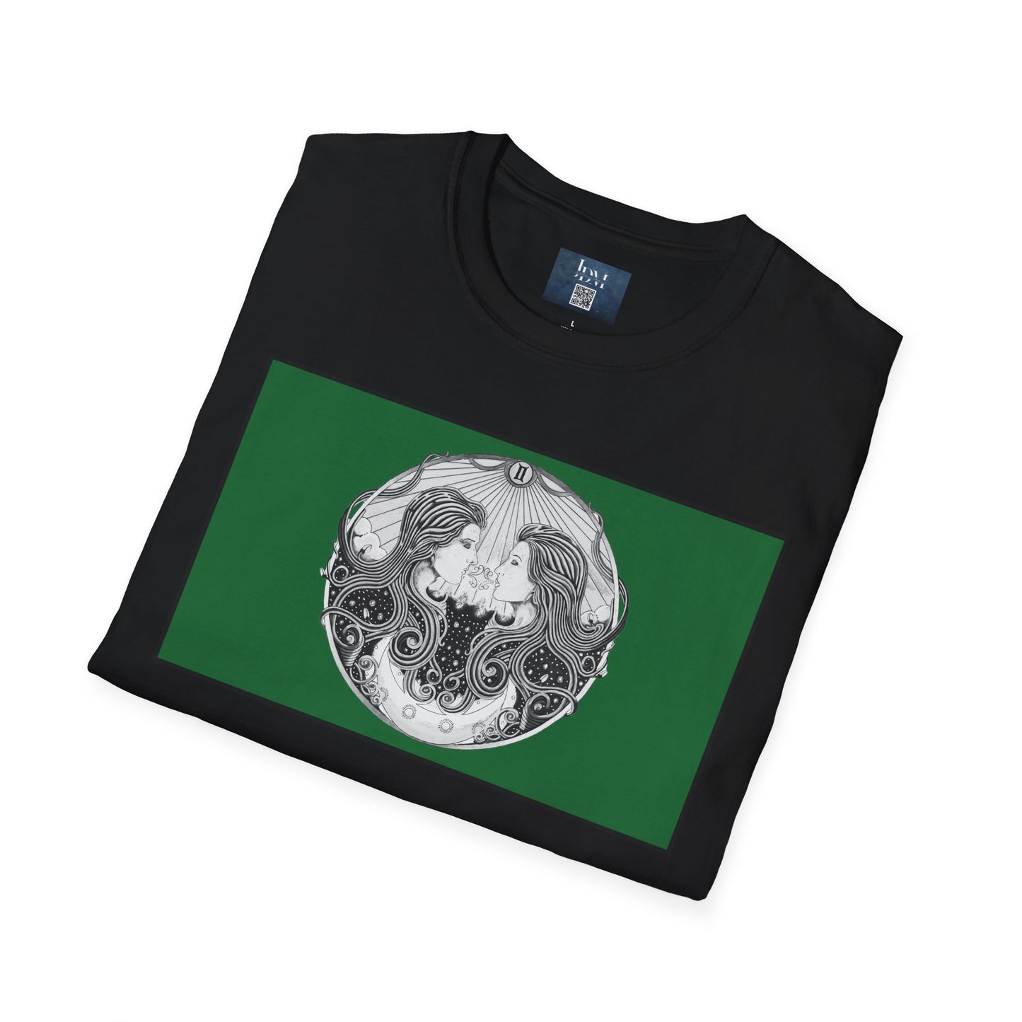 Gemini Zodiac Softstyle T-Shirt - Hand-Drawn Celestial Design (Non-AI) Universal
