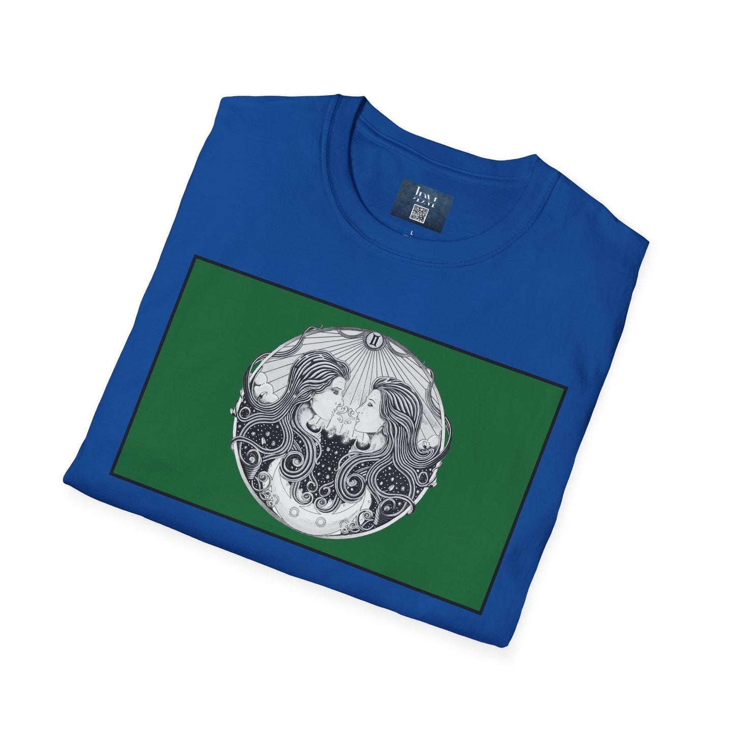 Gemini Zodiac Softstyle T-Shirt - Hand-Drawn Celestial Design (Non-AI) Universal