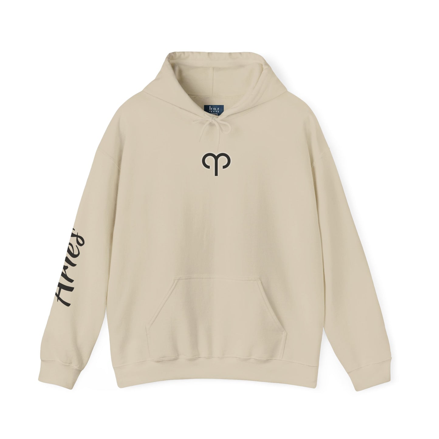 Aries Zodiac Hoodie - Hand-Drawn Celestial Design (Non-AI)