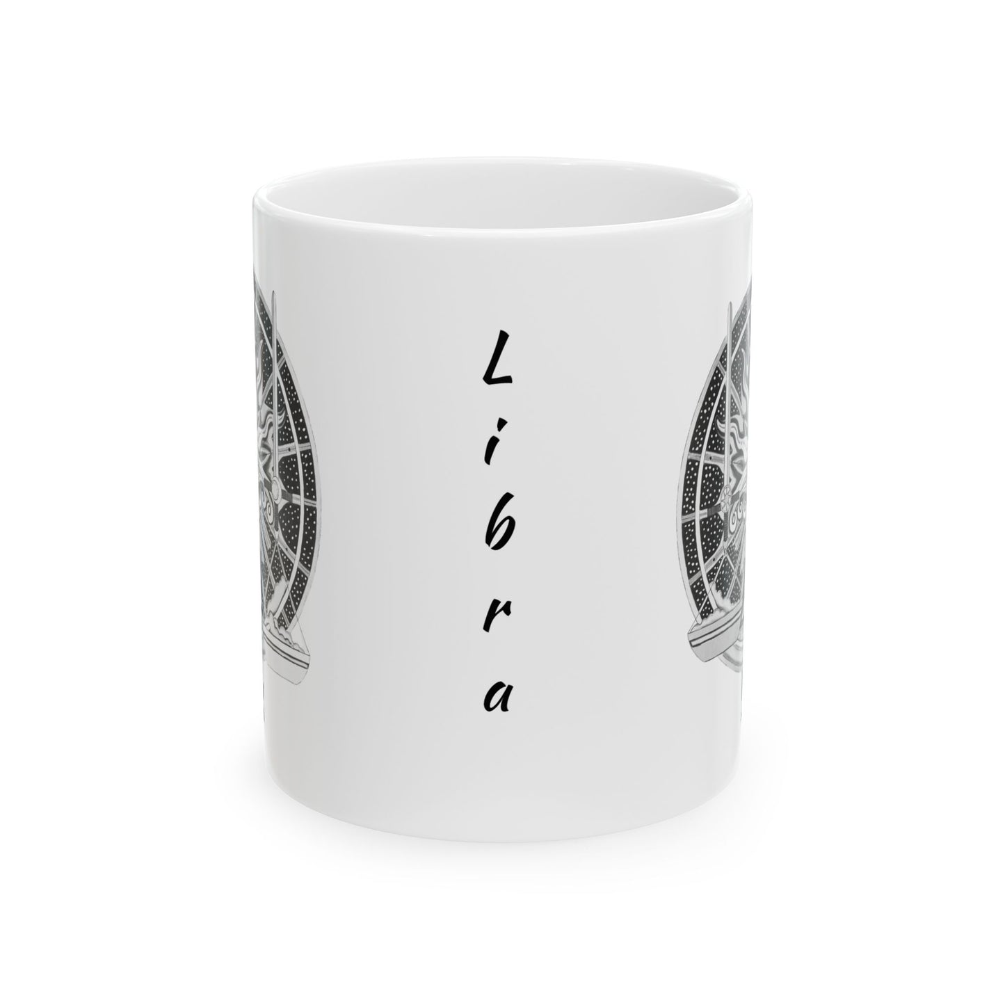 Libra Zodiac Mug – Hand-Drawn Celestial Design (Non-AI) Universal