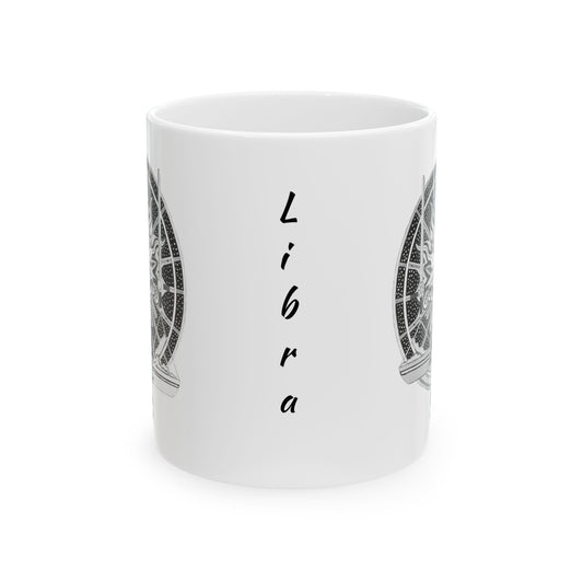 Libra Zodiac Mug – Hand-Drawn Celestial Design (Non-AI) Universal