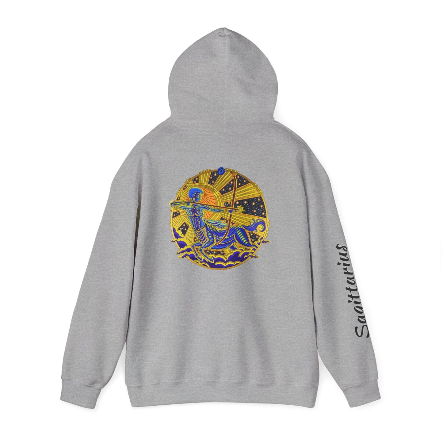 Sagittarius Zodiac Hoodie – Hand-Drawn Celestial Design (Non-AI)