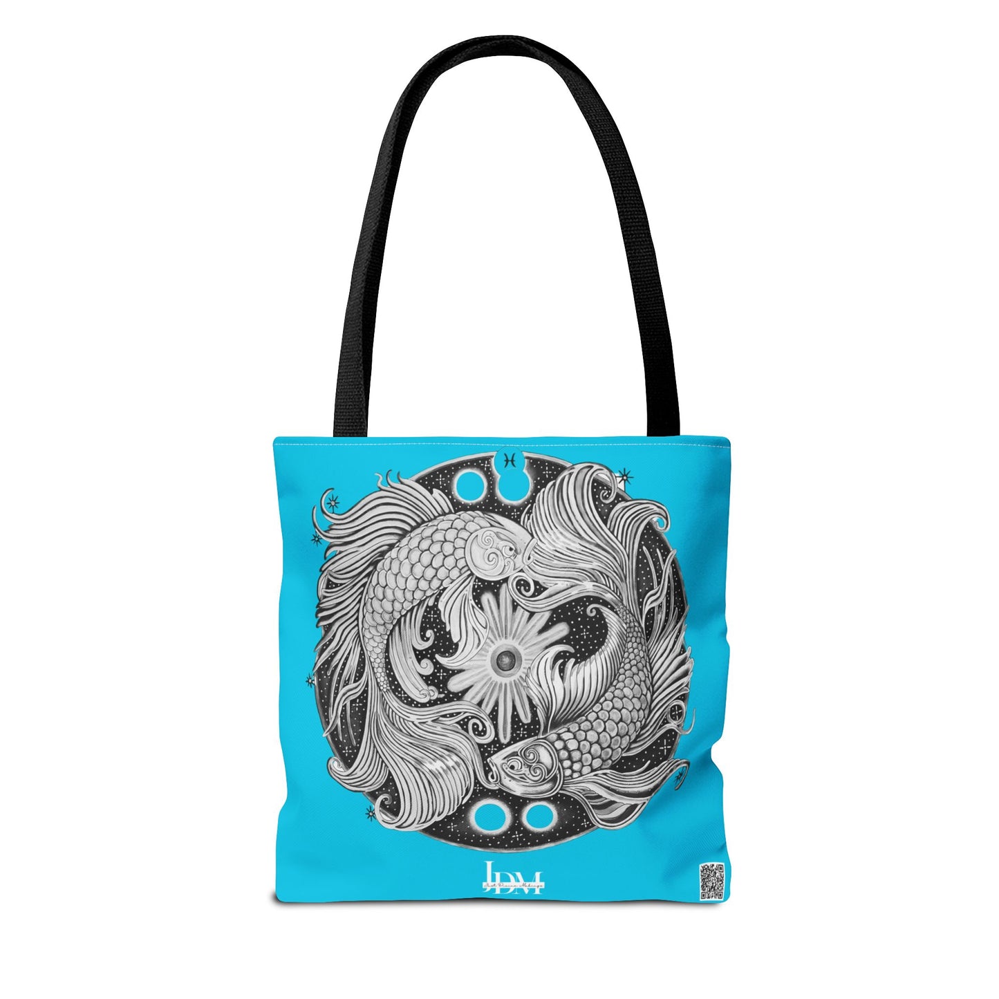 Pisces Zodiac Tote Bag - Hand-Drawn Celestial Design (Non-AI) Universal