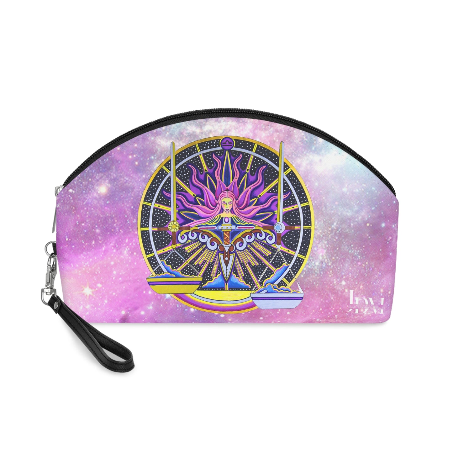 Libra Zodiac Makeup Bag – Hand-Drawn Celestial Design (Non-AI)