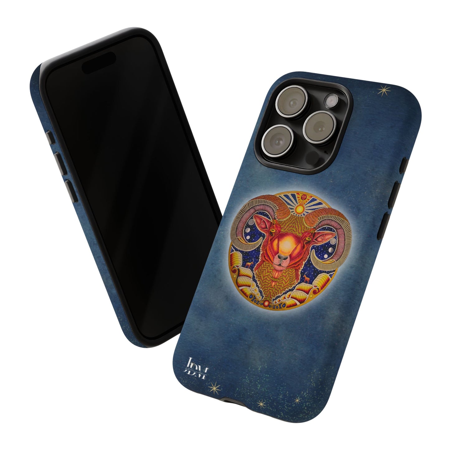 Aries Zodiac Phone Case - Hand-Drawn Celestial Design (Non-AI)