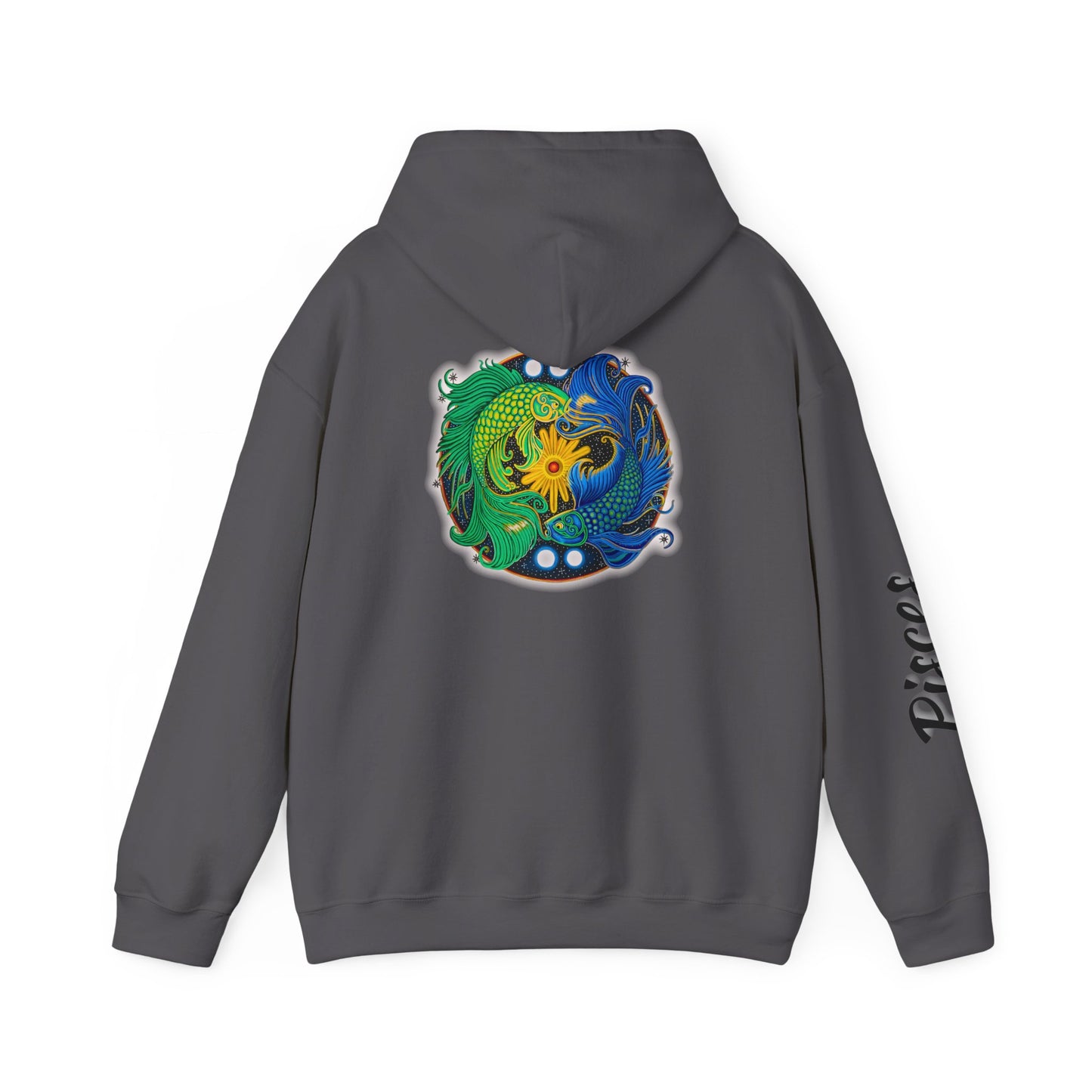Pisces Zodiac Hoodie – Hand-Drawn Celestial Design (Non-AI)