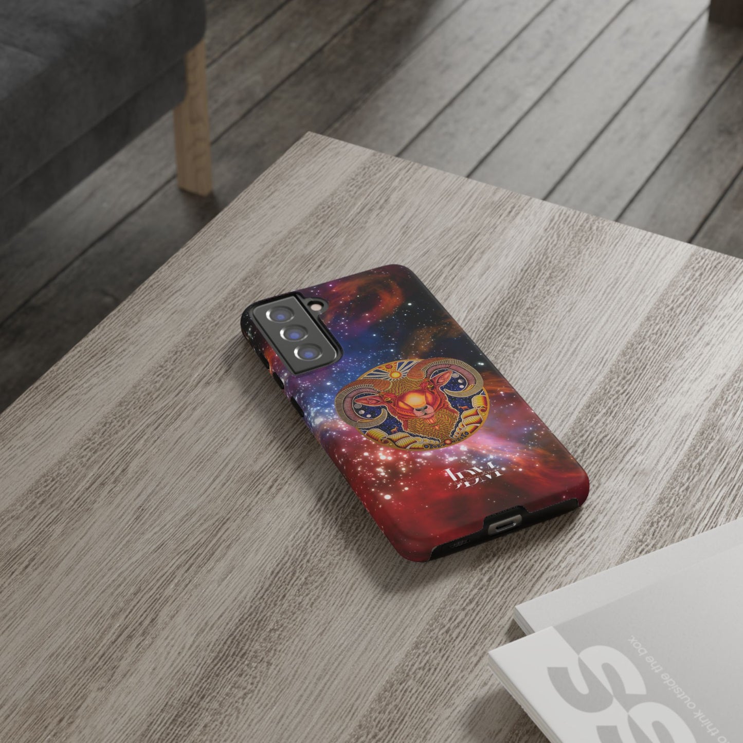 Aries Zodiac Tough Phone Case – Hand-Drawn Celestial Design (Non-AI)