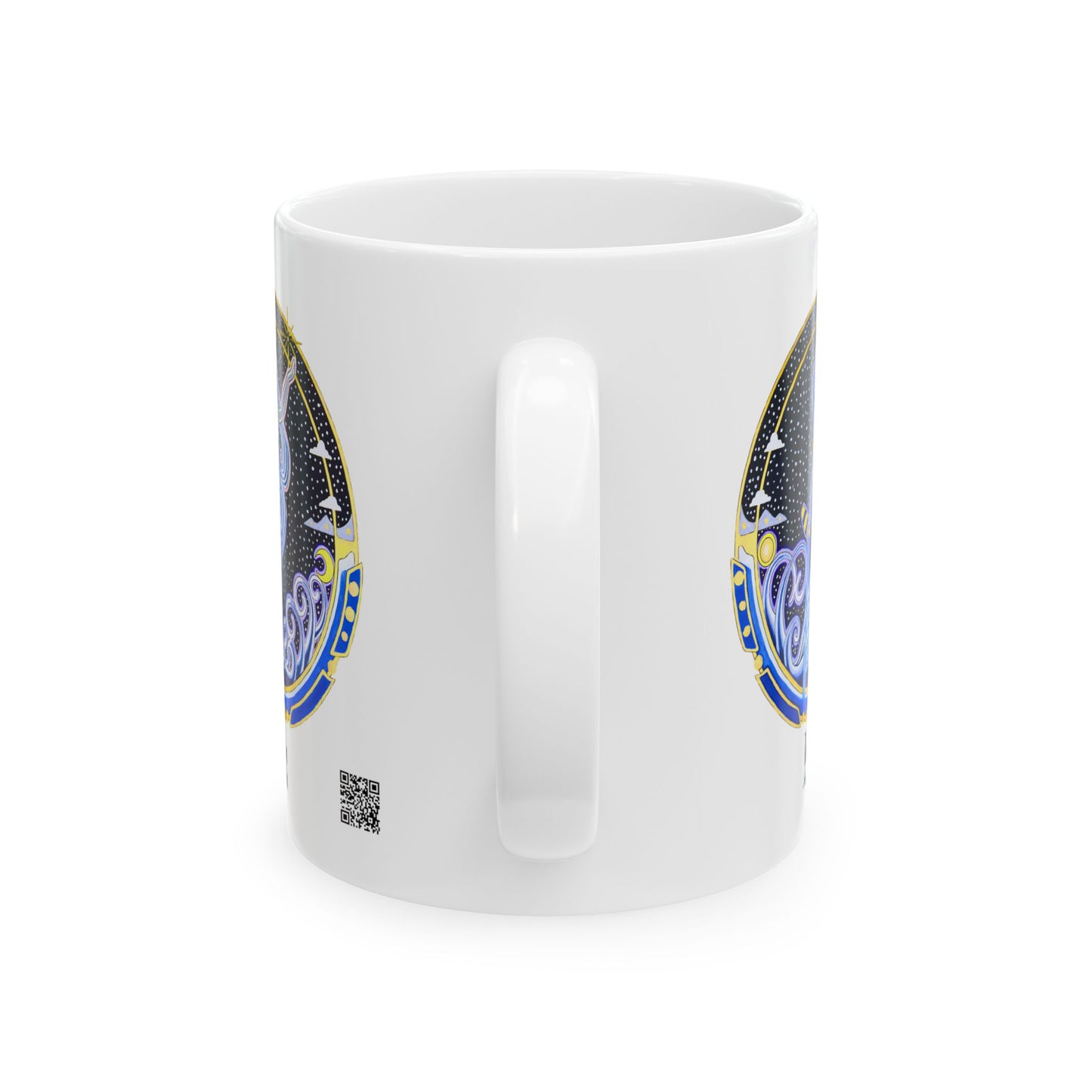 Aquarius Zodiac Mug – Hand-Drawn Celestial Design (Non-AI)