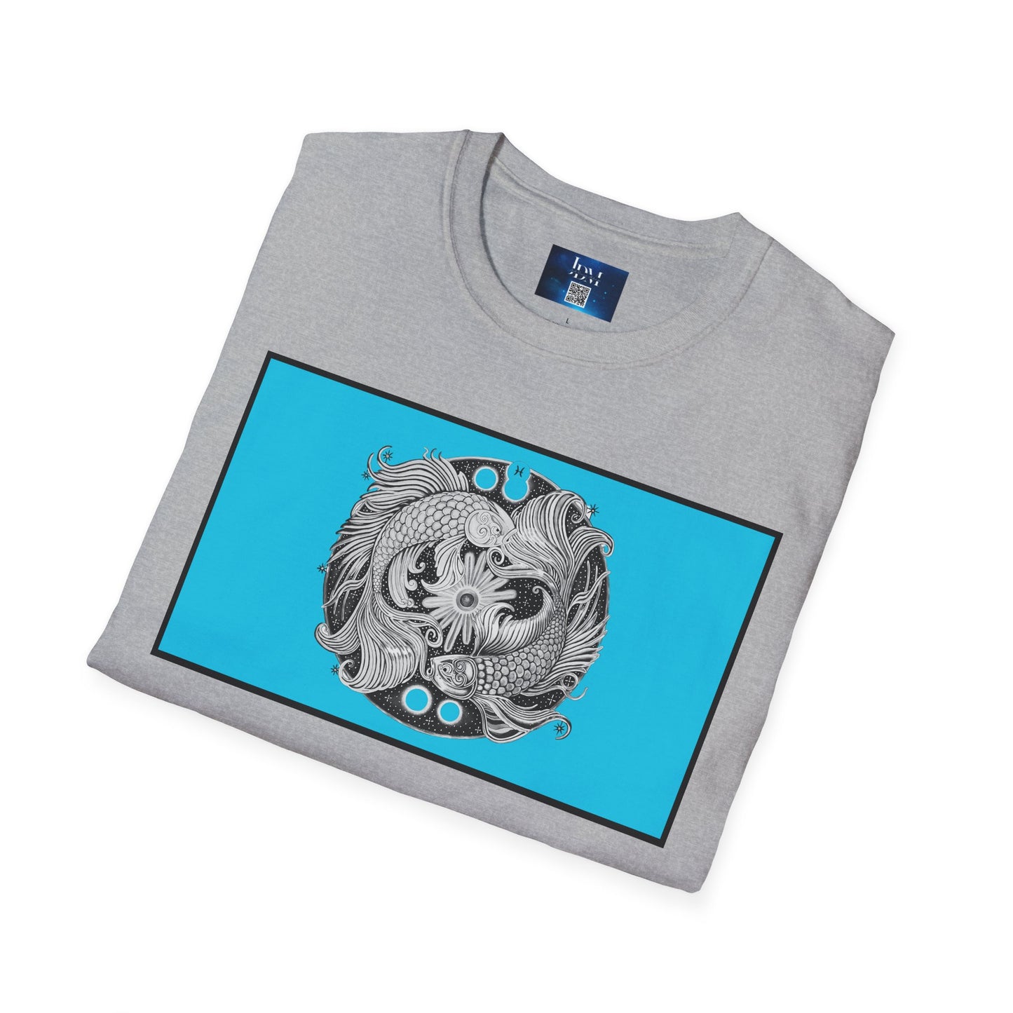 Pisces Zodiac SoftStyle T-Shirt - Hand-Drawn Celestial Design (Non-AI)  Universal