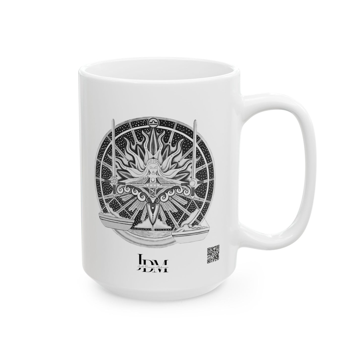 Libra Zodiac Mug – Hand-Drawn Celestial Design (Non-AI) Universal
