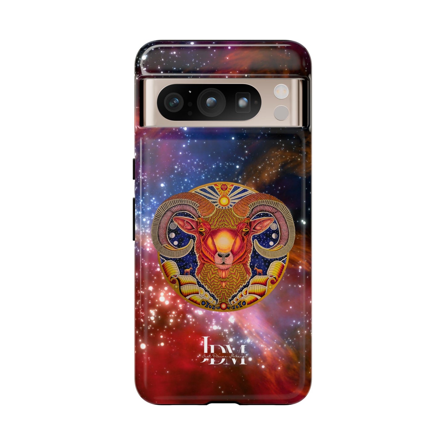 Aries Zodiac Tough Phone Case – Hand-Drawn Celestial Design (Non-AI)