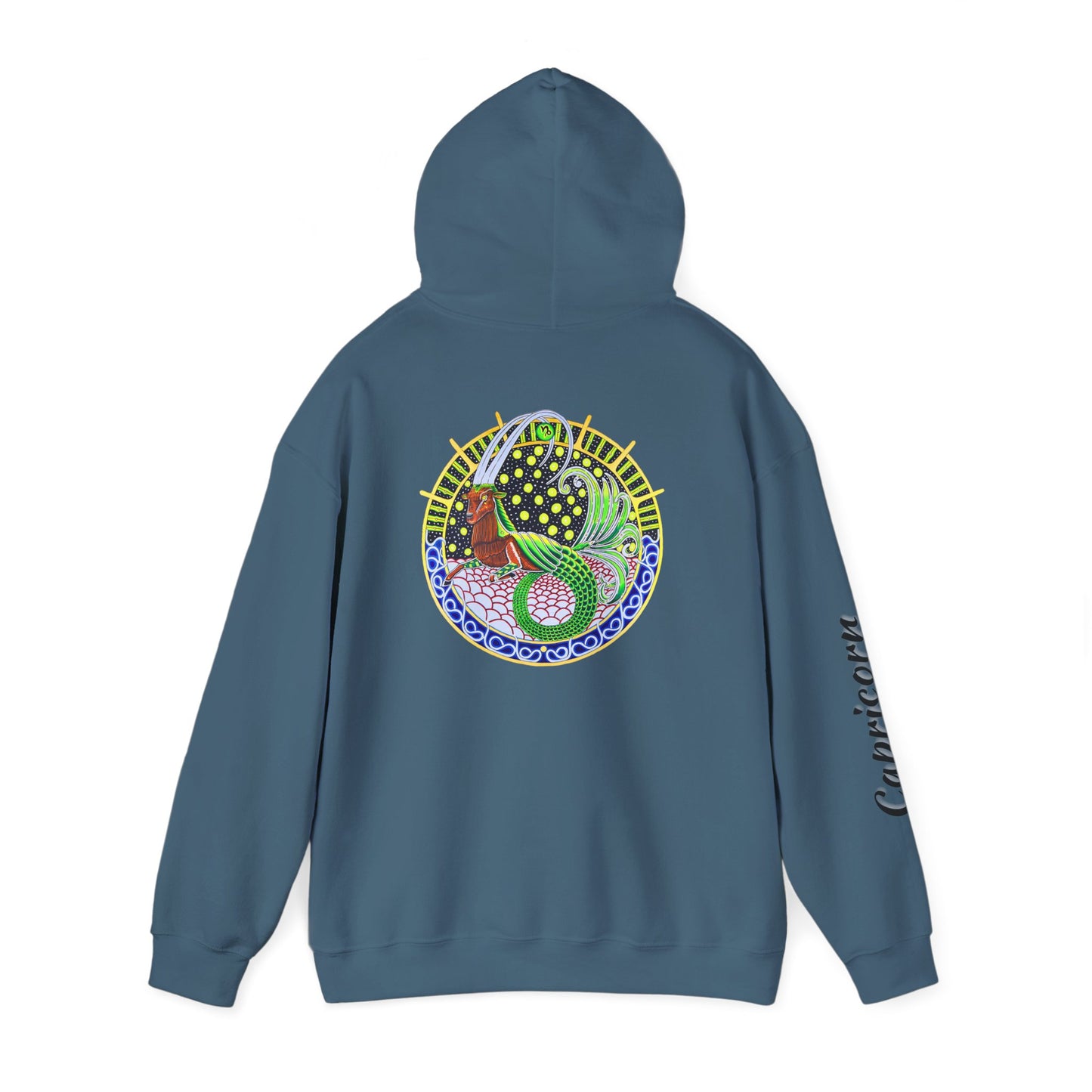 Capricorn Zodiac Hoodie – Hand-Drawn Celestial Design (Non-AI)