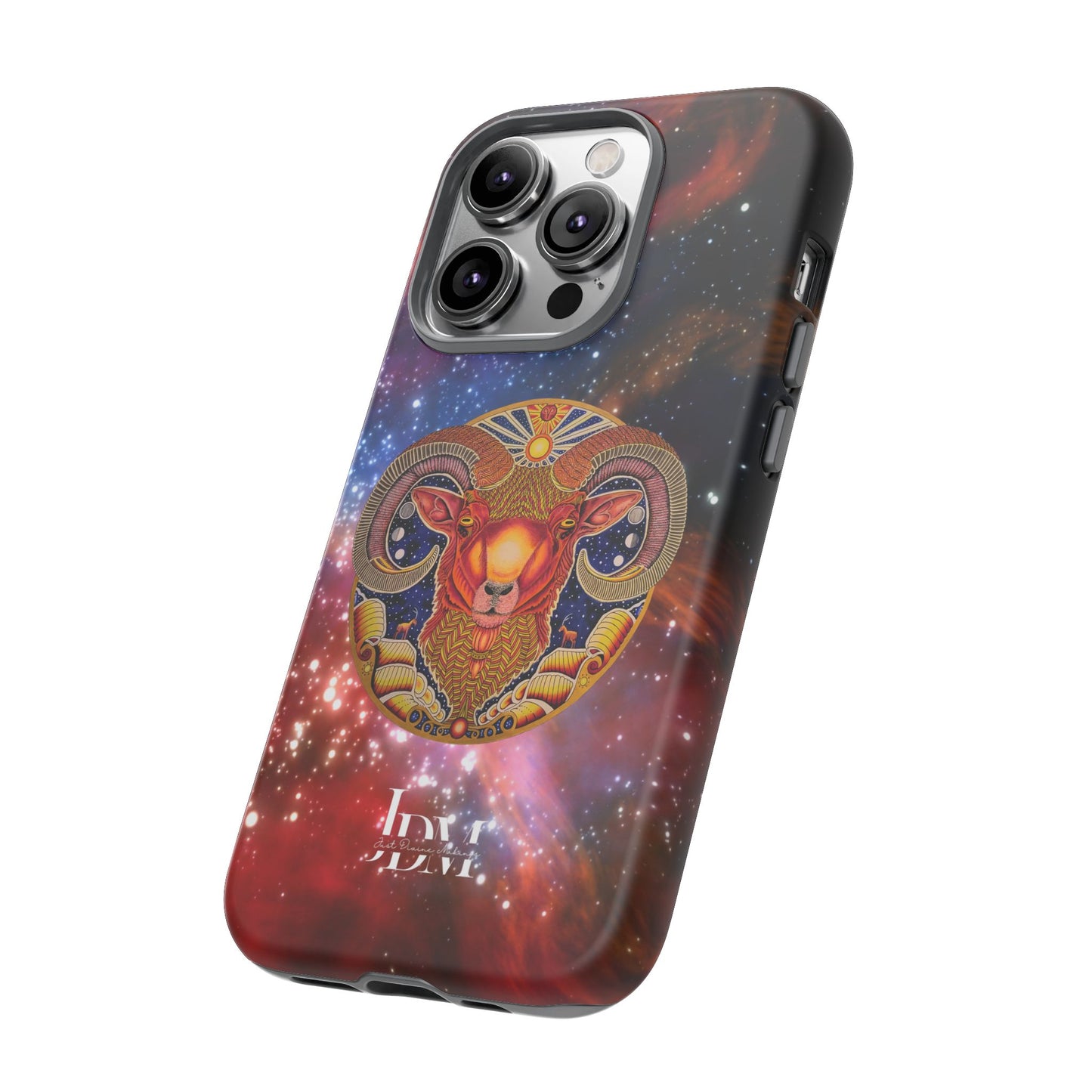 Aries Zodiac Tough Phone Case – Hand-Drawn Celestial Design (Non-AI)