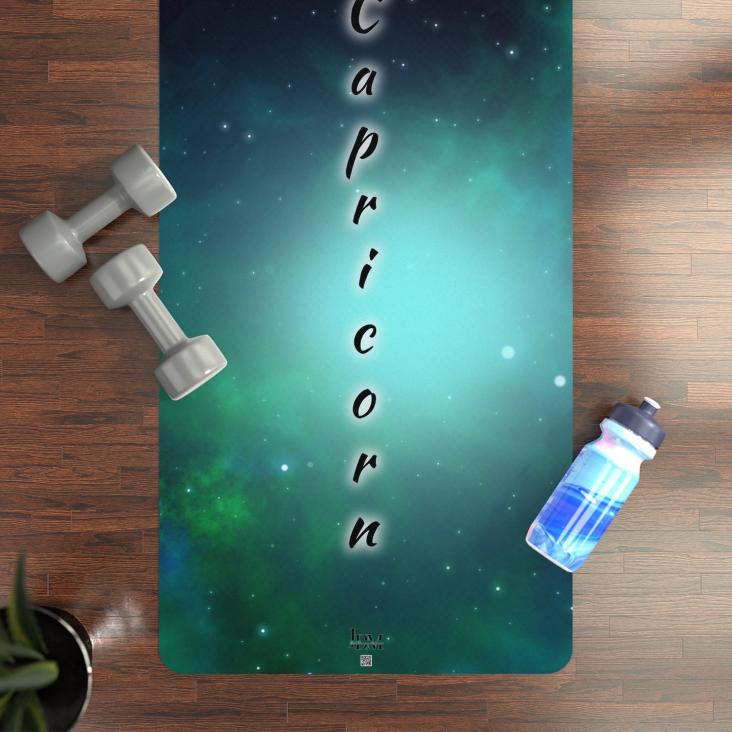 Capricorn Zodiac Rubber Yoga Mat — Celestial Goat Astrology Design